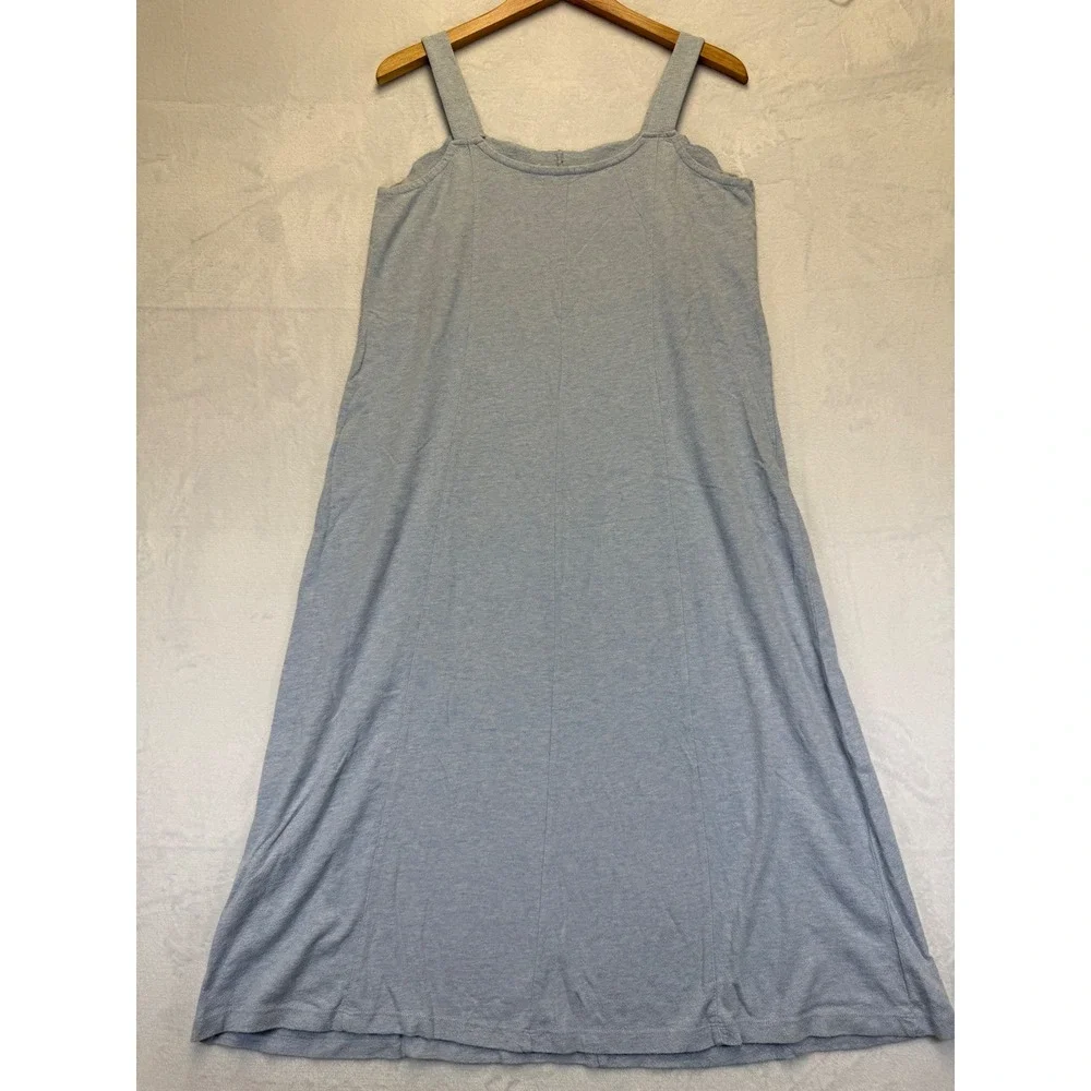 Soft Surroundings Blue Cotton Eyelet Lace Scalloped‎ A-Line Tank Dress XS 2DC36